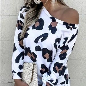 Cheetah One-Shoulder T-shirt